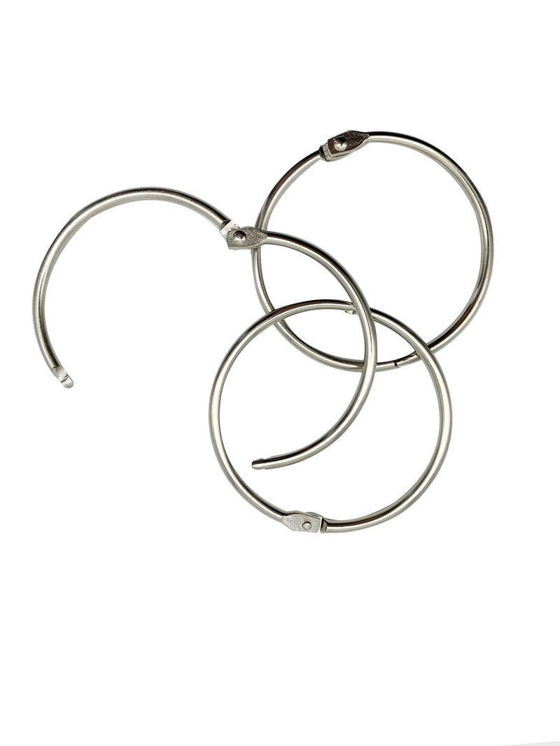 KTOJOY 2 Inch (15 Pack) Loose Leaf Binder Rings  Nickel Plated Steel Binder Rings Keychain Key Rings  Metal Book Rings Silver  for School  Home  or Office - Image 4